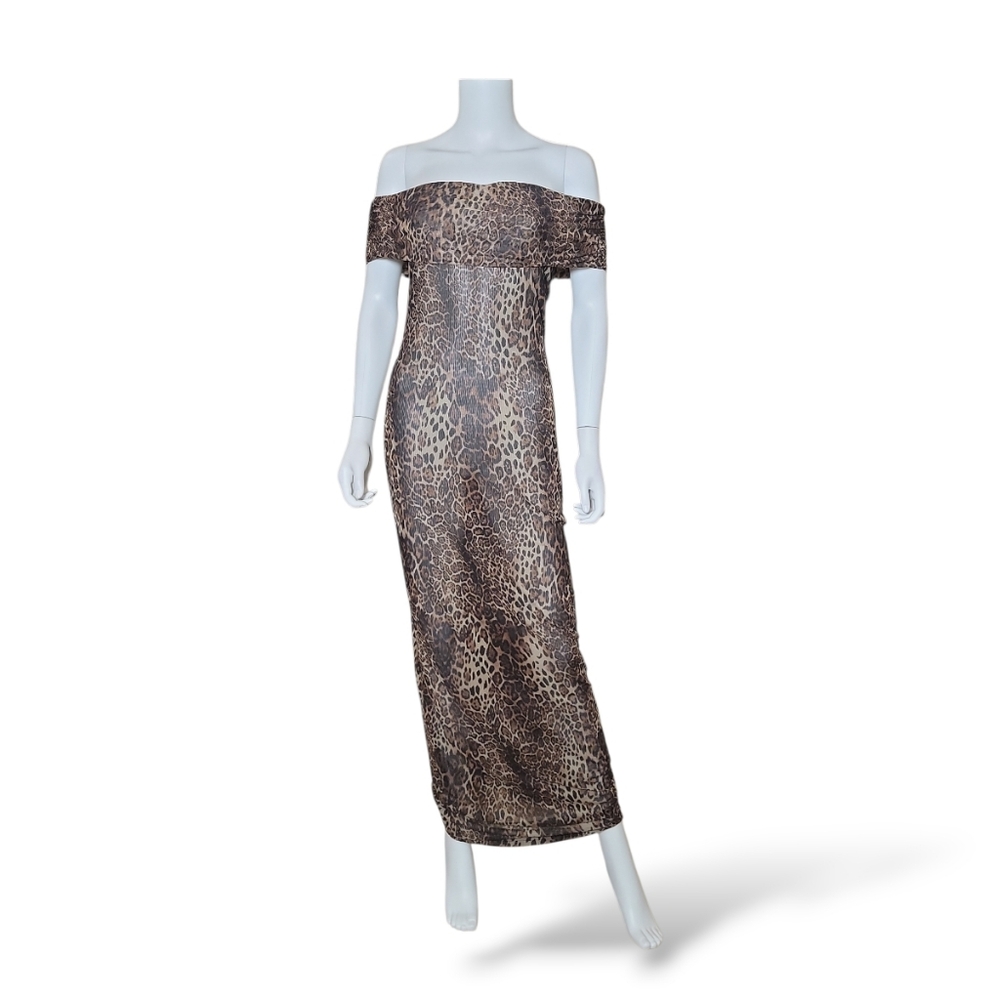 NWT $82 SUPERDOWN Niko Maxi Dress Leopard Animal Print Small - Picture 2 of 4